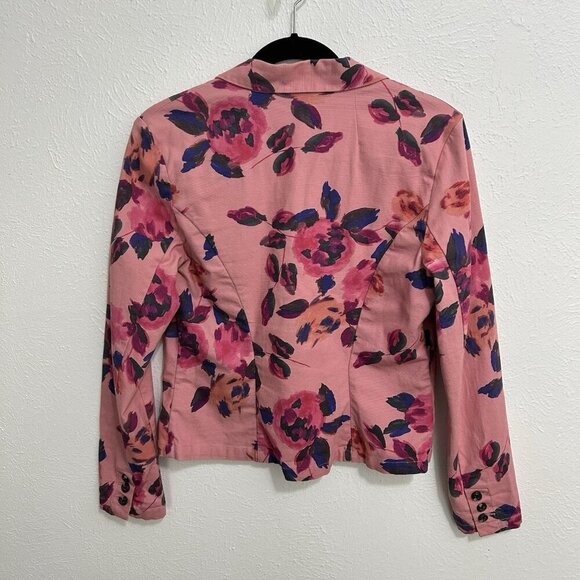 CAbi Style 804 Button Front Pink Purple Watercolor Rose Garden Floral Jacket 6 - Picture 5 of 8
